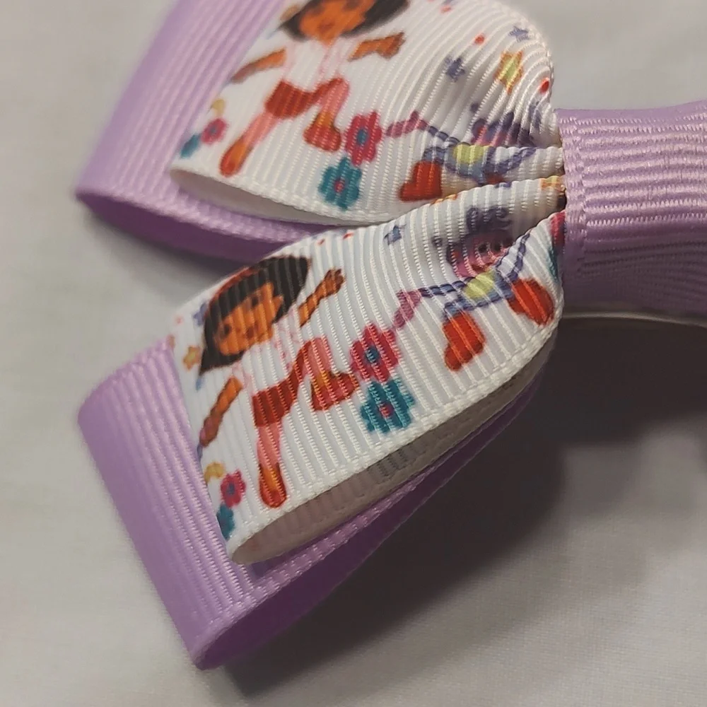 Dora the Explorer and polka dot purple bow lot x 2